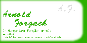 arnold forgach business card