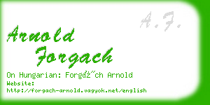 arnold forgach business card